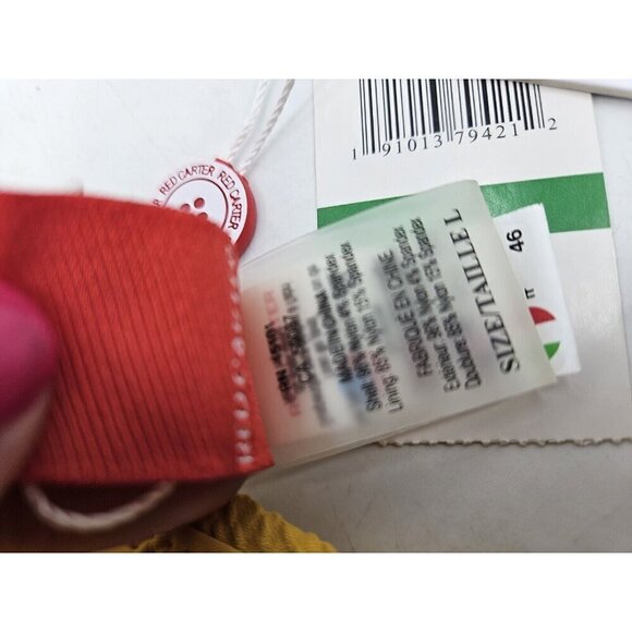 New Red Carter Cali Textured Triangle Bikini Top Womens L Yellow  Swim Suit - Picture 11 of 11